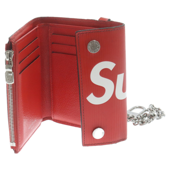 SUPREME Chain Wallet Epi Leather Red - Picture 4 of 6